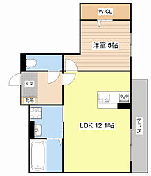 (VENT CLAIR) ヴァン クレール 1LDKの間取図画像