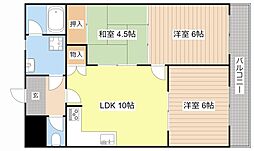 サニーヒル三越 3LDKの間取図画像