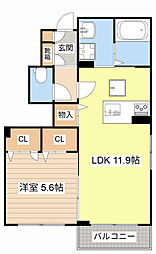 シャーメゾン アロンジェ 1LDKの間取図画像