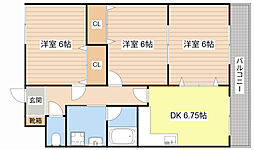 ヴィラ・梅ノ井 3DKの間取図画像
