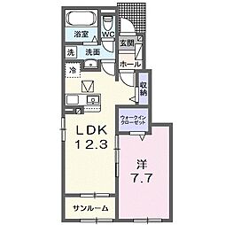 メゾンルミネ五個荘1 1LDKの間取図画像