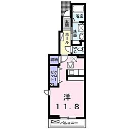 クレセラ・キャトル ワンルームの間取図画像