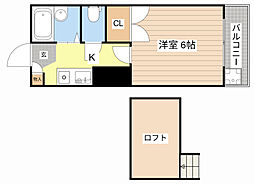 ハイム西川瀬田 1Kの間取図画像