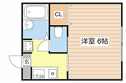 メイプルハウス 1階1Kの間取り