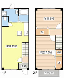 アメニティハイム 2LDKの間取図画像