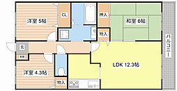 モン・シェリマ・シェリ 4階3LDKの間取り