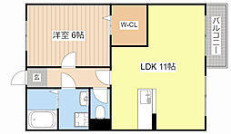 メゾンボヌール 1階1LDKの間取り