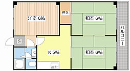 メゾンボヌール 2階3Kの間取り