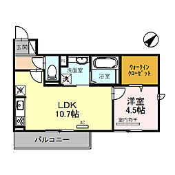 La Luce 3階1LDKの間取り