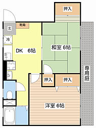 ヴェルドミール 2階2DKの間取り