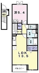 アルドーレ 2階1LDKの間取り