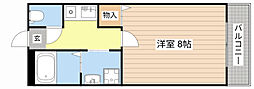 ベルテンポ3 1Kの間取図画像