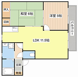 ルミエールA 2LDKの間取図画像
