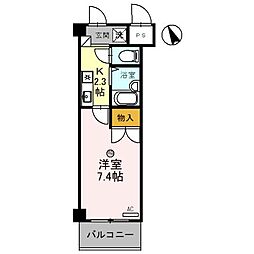 レイクヴュー堅田 1Kの間取図画像