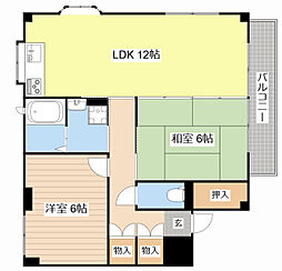 ローズコート 2LDKの間取図画像