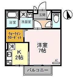 ソレイユ 1Kの間取図画像