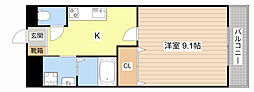 ロワール 1Kの間取図画像