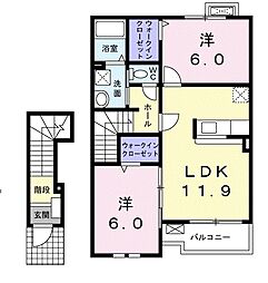 アルモニー 2LDKの間取図画像