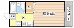 サンシティ長浜 ワンルームの間取図画像
