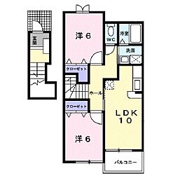 ブレ・リヴェールアンジュ 2LDKの間取図画像