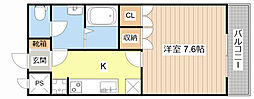 ディアベルジュ 1Kの間取図画像