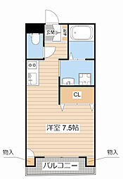 コートファイン ワンルームの間取図画像