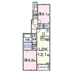 アンシャンテ 2LDKの間取図画像