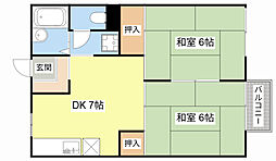 ソシア2 2DKの間取図画像