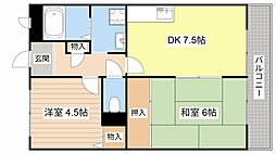サンリブ甲西 2DKの間取図画像
