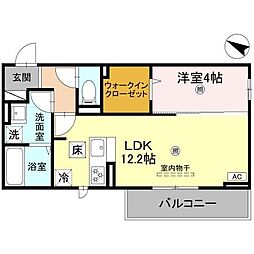 JR東海道・山陽本線 近江八幡駅 徒歩14分の賃貸アパート 1階1LDKの間取り