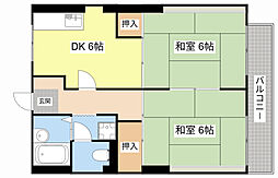 近江鉄道近江本線 水口城南駅 徒歩9分の賃貸アパート 2階2DKの間取り