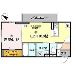 JR東海道・山陽本線 近江八幡駅 徒歩14分の賃貸アパート 2階1LDKの間取り