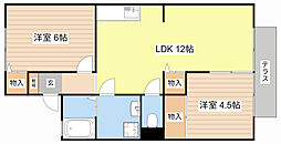 JR東海道・山陽本線 南彦根駅 徒歩24分の賃貸アパート 1階2LDKの間取り