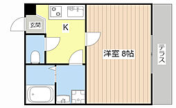 JR北陸本線 長浜駅 徒歩33分の賃貸アパート 1階1Kの間取り