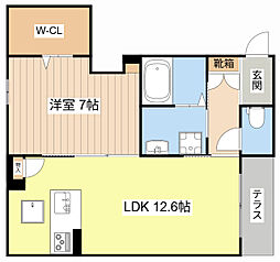 JR東海道・山陽本線 南彦根駅 徒歩12分の賃貸アパート 1階1LDKの間取り