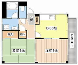 JR東海道・山陽本線 河瀬駅 徒歩12分の賃貸アパート 1階2DKの間取り
