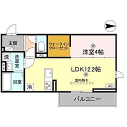 JR湖西線 大津京駅 徒歩9分の賃貸アパート 3階1LDKの間取り