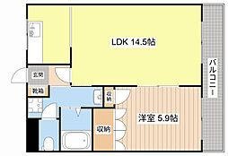 JR東海道・山陽本線 稲枝駅 7.8kmの賃貸アパート 2階1LDKの間取り