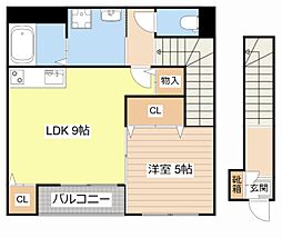 JR東海道・山陽本線 彦根駅 徒歩24分の賃貸アパート 2階1LDKの間取り