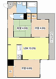 JR東海道・山陽本線 南彦根駅 徒歩28分の賃貸マンション 3階3LDKの間取り