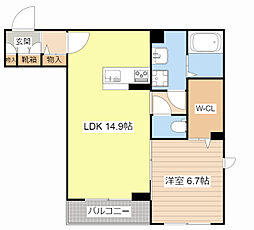 JR東海道・山陽本線 南彦根駅 徒歩22分の賃貸マンション 2階1LDKの間取り