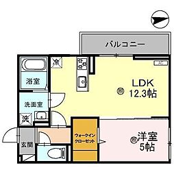 JR東海道・山陽本線 彦根駅 徒歩8分の賃貸アパート 1階1LDKの間取り