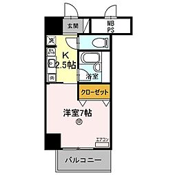 JR東海道・山陽本線 南彦根駅 徒歩12分の賃貸マンション 4階1Kの間取り