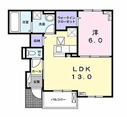 近江鉄道近江本線 高宮駅 徒歩2分の賃貸アパート 1階1LDKの間取り