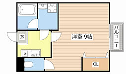 JR草津線 三雲駅 徒歩17分の賃貸アパート 2階1Kの間取り