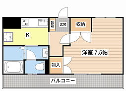 近江鉄道近江本線 愛知川駅 徒歩18分の賃貸アパート 2階1Kの間取り