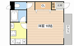 JR草津線 三雲駅 徒歩10分の賃貸アパート 1階1Kの間取り