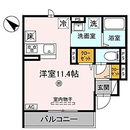 JR東海道・山陽本線 守山駅 徒歩14分の賃貸アパート 1階ワンルームの間取り