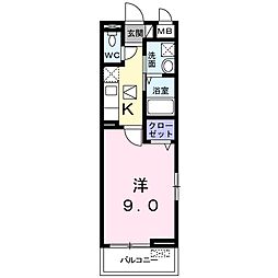 JR北陸本線 米原駅 徒歩9分の賃貸アパート 1階1Kの間取り