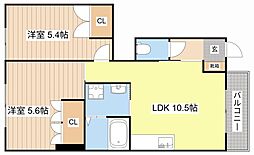 マミーユ2 2LDKの間取図画像